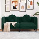 2-personers sofa med hynder velour mørkegrøn