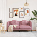 2-personers sofa med hynder velour lyserød