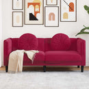 2-personers sofa med hynder velour vinrød