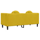 2-personers sofa med hynder velour gul