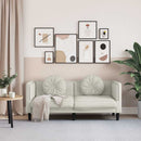 2-personers sofa med hynder velour cremefarvet