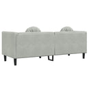 3-personers sofa med hynder velour lysegrå