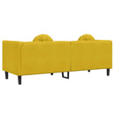 3-personers sofa med hynder velour gul