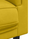 3-personers sofa med hynder velour gul