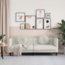 3-personers sofa med hynder velour cremefarvet