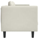 3-personers sofa med hynder velour cremefarvet