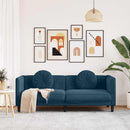 3-personers sofa med hynder velour blå