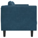 3-personers sofa med hynder velour blå