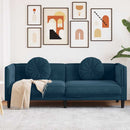 3-personers sofa med hynder velour blå