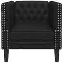 Chesterfield-sofastol kunstlæder sort