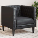 Chesterfield-sofastol kunstlæder sort