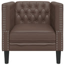 Chesterfield-sofastol kunstlæder brun