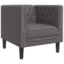 Chesterfield-sofastol kunstlæder grå