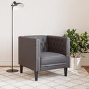 Chesterfield-sofastol kunstlæder grå