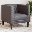 Chesterfield-sofastol kunstlæder grå