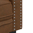 Chesterfield-sofastol imiteret ruskind brun