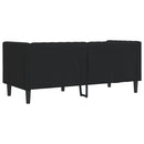 2-personers Chesterfield-sofa kunstlæder sort