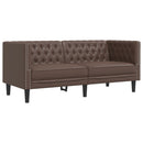 2-personers Chesterfield-sofa kunstlæder brun