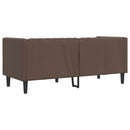 2-personers Chesterfield-sofa kunstlæder brun