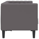 2-personers Chesterfield-sofa kunstlæder grå
