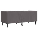 2-personers Chesterfield-sofa kunstlæder grå