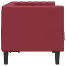 2-personers Chesterfield-sofa kunstlæder vinrød
