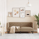 2-personers Chesterfield-sofa kunstlæder cappuccinofarvet