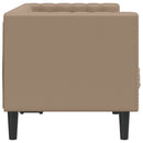2-personers Chesterfield-sofa kunstlæder cappuccinofarvet
