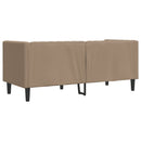 2-personers Chesterfield-sofa kunstlæder cappuccinofarvet