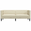 3-personers Chesterfield-sofa kunstlæder sort