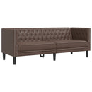 3-personers Chesterfield-sofa kunstlæder sort