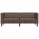 3-personers Chesterfield-sofa kunstlæder sort