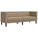 3-personers Chesterfield-sofa kunstlæder cappuccinofarvet