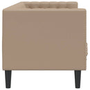 3-personers Chesterfield-sofa kunstlæder cappuccinofarvet