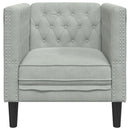 Chesterfield-sofastol fløjl lysegrå