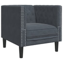 Chesterfield-sofastol fløjl mørkegrå
