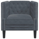 Chesterfield-sofastol fløjl mørkegrå