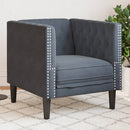 Chesterfield-sofastol fløjl mørkegrå