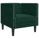 Chesterfield-sofastol fløjl mørkegrøn