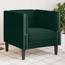 Chesterfield-sofastol fløjl mørkegrøn