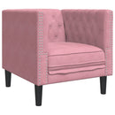 Chesterfield-sofastol fløjl pink