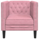 Chesterfield-sofastol fløjl pink