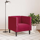 Chesterfield-sofastol fløjl vinrød