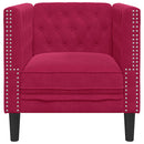 Chesterfield-sofastol fløjl vinrød