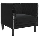 Chesterfield-sofastol fløjl sort