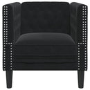 Chesterfield-sofastol fløjl sort