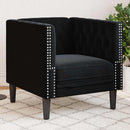 Chesterfield-sofastol fløjl sort
