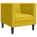 Chesterfield-sofastol fløjl gul