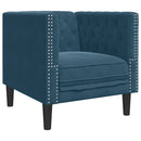 Chesterfield-sofastol fløjl blå