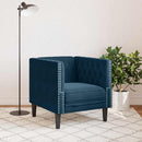 Chesterfield-sofastol fløjl blå